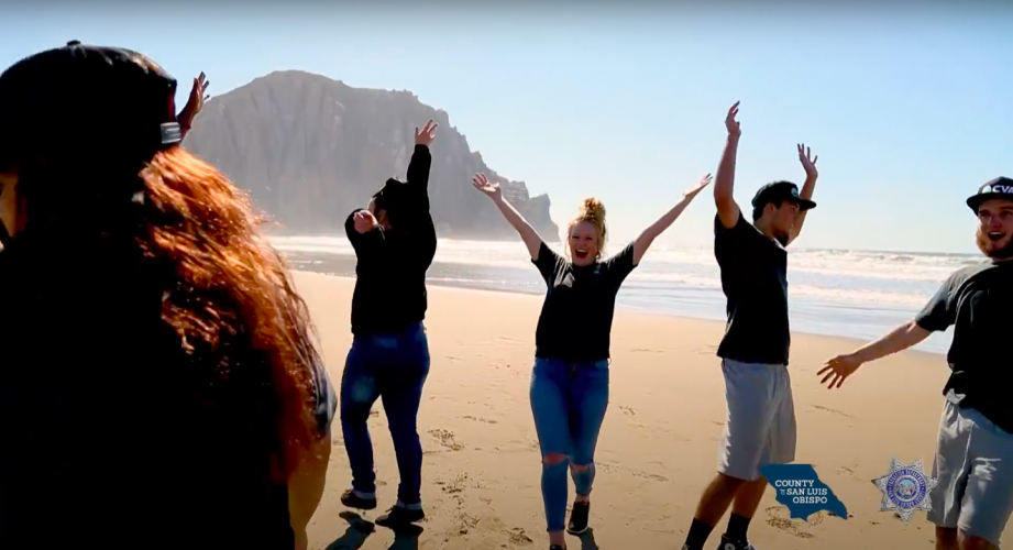 Youth and Probation Officers participate in a pro social outing on the beach in San Luis Obispo.