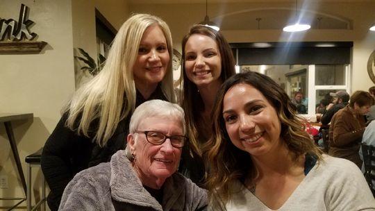 Marcia Parsons, bottom left, poses here with her daughter, Julie Lavorato, top left, and her two granddaughters. 