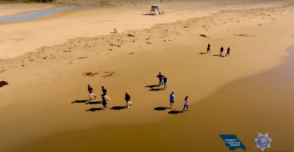 Youth run on beach 