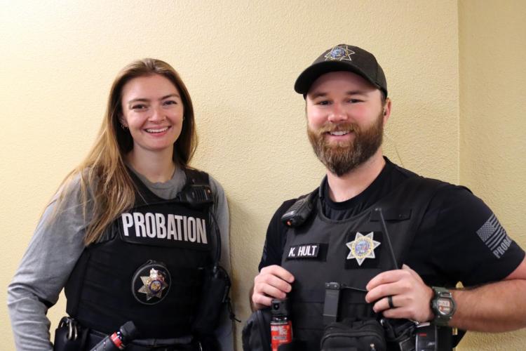 DPOs Gabrielle Redelsperger and Kurtis Hult
Photo courtesy of Shasta County Probation Facebook