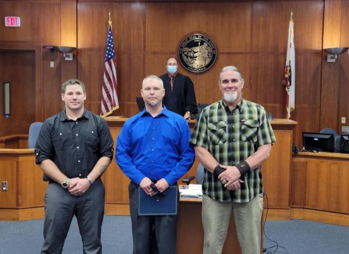 Butte County Superior Court Judge Michael Candela presided over the graduation ceremony, wherein Christopher Claxton, Jeremy Bailey, and Zak Schulps successfully completed the Butte County Veterans Treatment Court availing them of the opportunity to have their cases dismissed.   